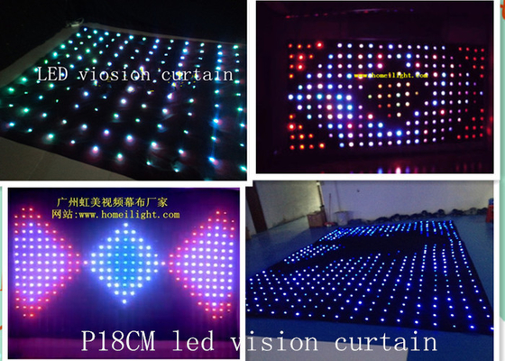 Fireproof P15 50W LED Stage Curtain Backdrop With Vision Effects , High Brightness