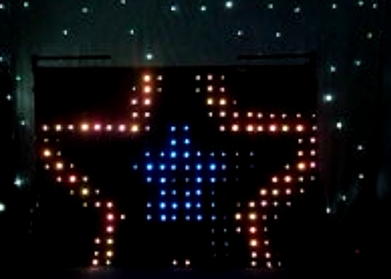 Fireproof P15 50W LED Stage Curtain Backdrop With Vision Effects , High Brightness