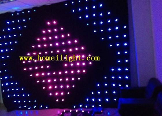 Fireproof P15 50W LED Stage Curtain Backdrop With Vision Effects , High Brightness
